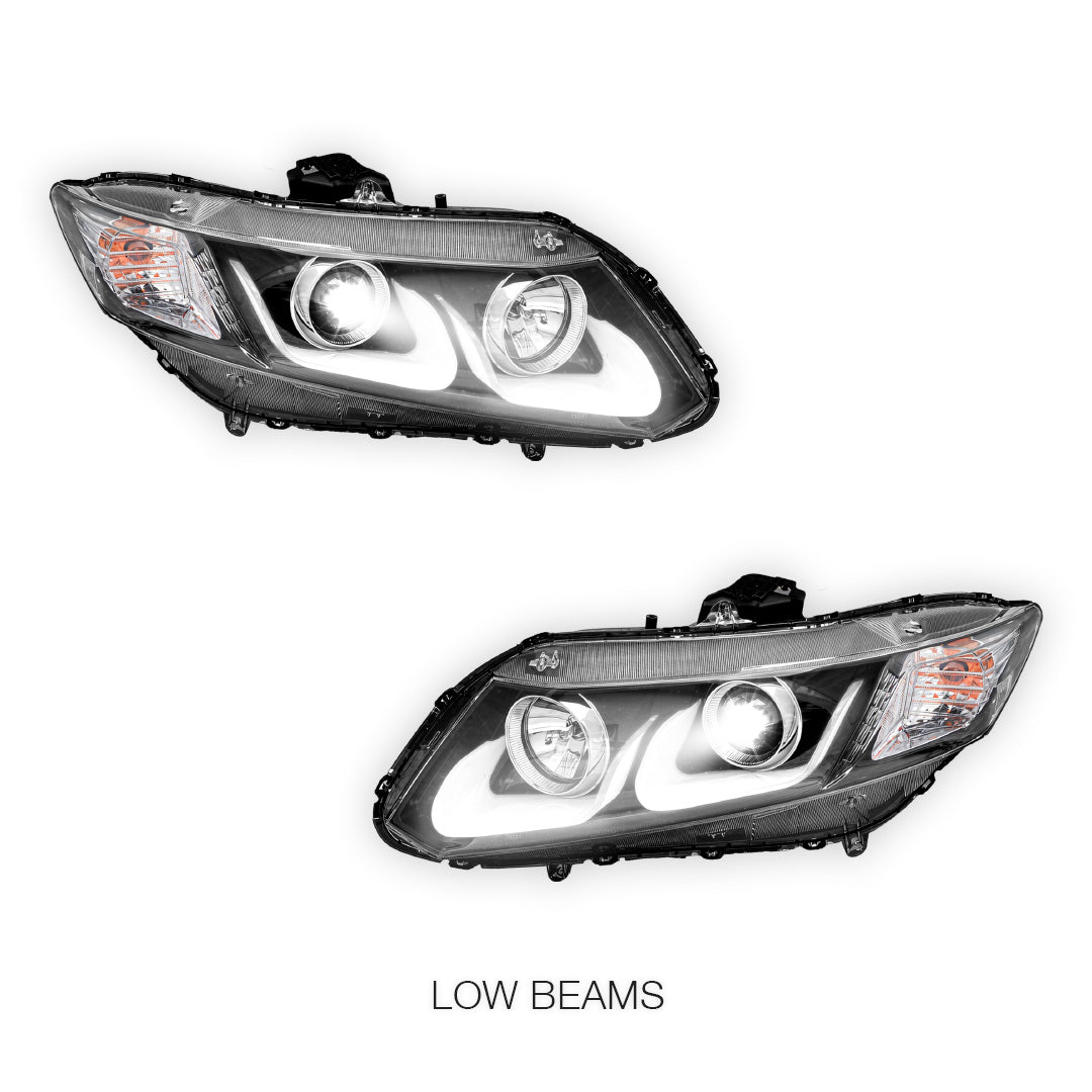 Honda Civic FB (2012 - 2016) 3D DRL Projector Headlights LH + RH