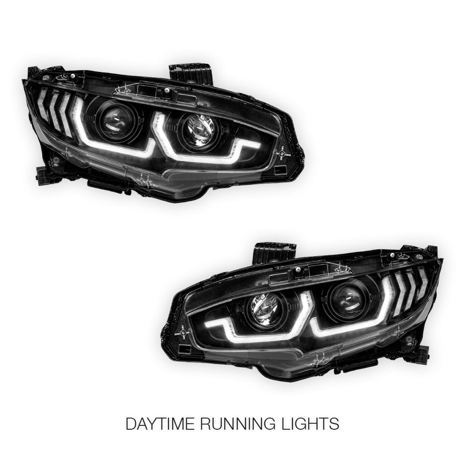 Honda Civic FC / FK (2016 - 2022) JDM LED DRL Projector Headlights LH + RH