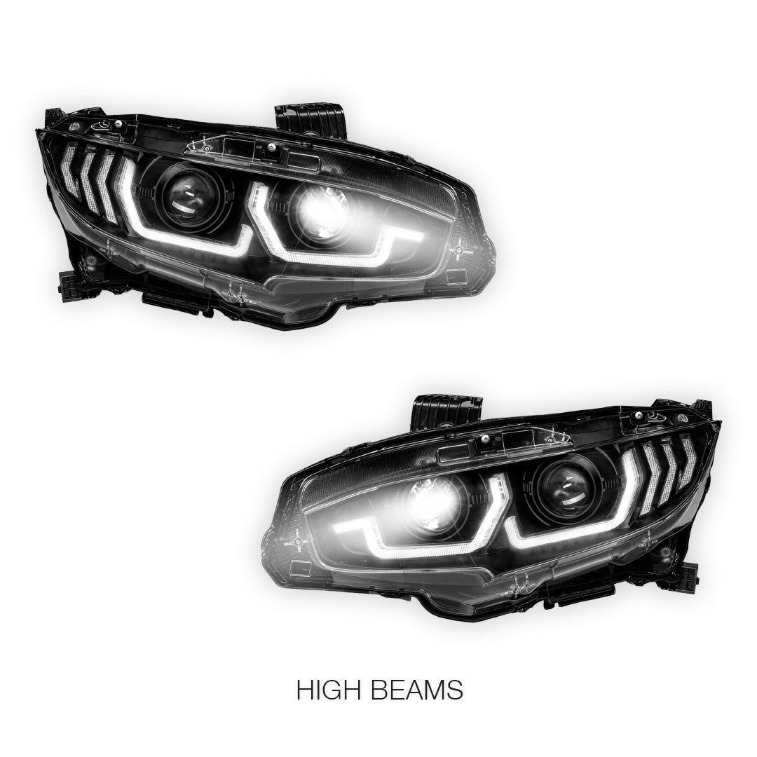 Honda Civic FC / FK (2016 - 2022) JDM LED DRL Projector Headlights LH + RH