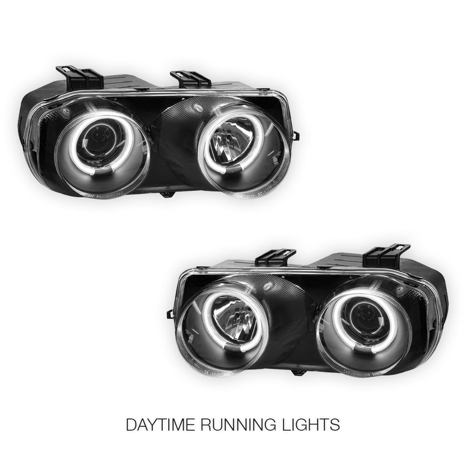Honda Integra DC2 (1993 - 1997) JDM CCFL Angel-Eye Projector Headlights LH + RH