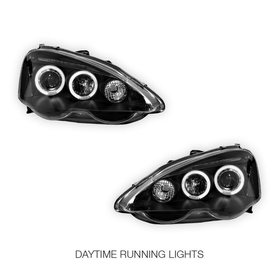 Honda Integra DC5 (2001 - 2004) LED Angel-Eye Projector Headlights LH + RH