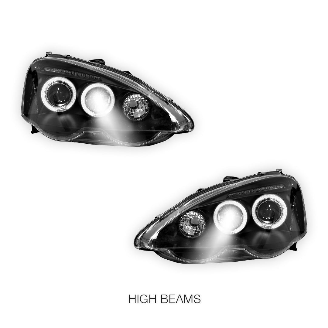 Honda Integra DC5 (2001 - 2004) LED Angel-Eye Projector Headlights LH + RH