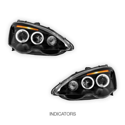 Honda Integra DC5 (2001 - 2004) LED Angel-Eye Projector Headlights LH + RH