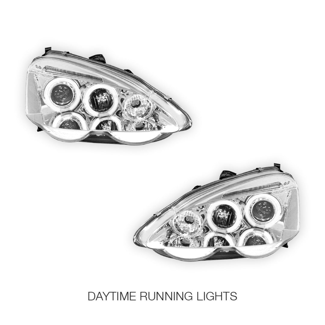 Honda Integra DC5 (2001 - 2004) LED Angel-Eye Projector Headlights LH + RH