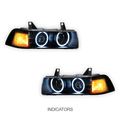 BMW 3 Series E36 2-Door (1992 - 1999) CCFL Angel-Eye Projector Headlights LH + RH