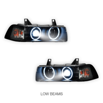 BMW 3 Series E36 2-Door (1992 - 1999) CCFL Angel-Eye Projector Headlights LH + RH