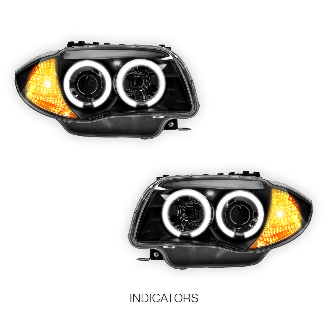 BMW 1 Series E81 / E82 / E87 / E88 (2004 - 2013) Halogen Model DRL Projector Headlights LH + RH