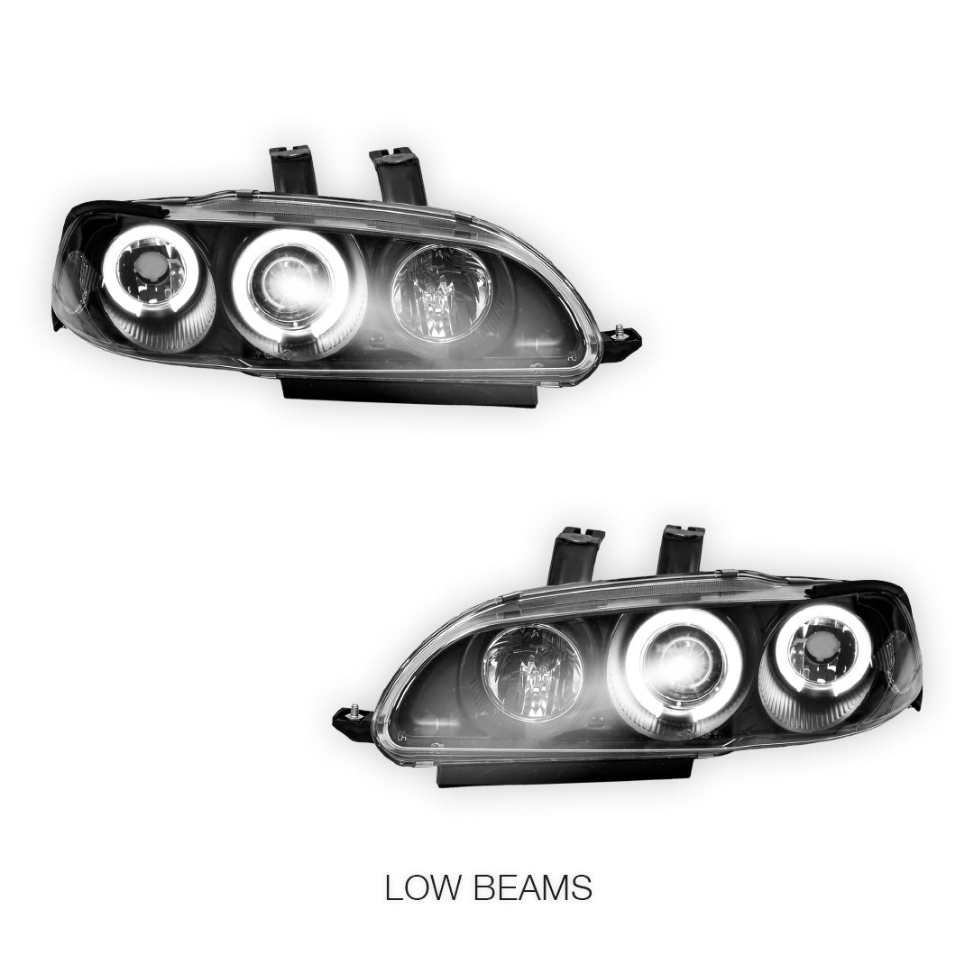 Honda Civic EG (1992 - 1995) LED DRL Angel-Eyes Projector Headlights LH + RH