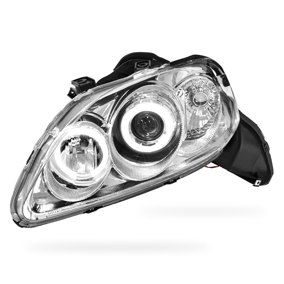 Honda Civic EK (1999 - 2000) Crystal Clear Angel-Eyes Projector Headlights LH + RH