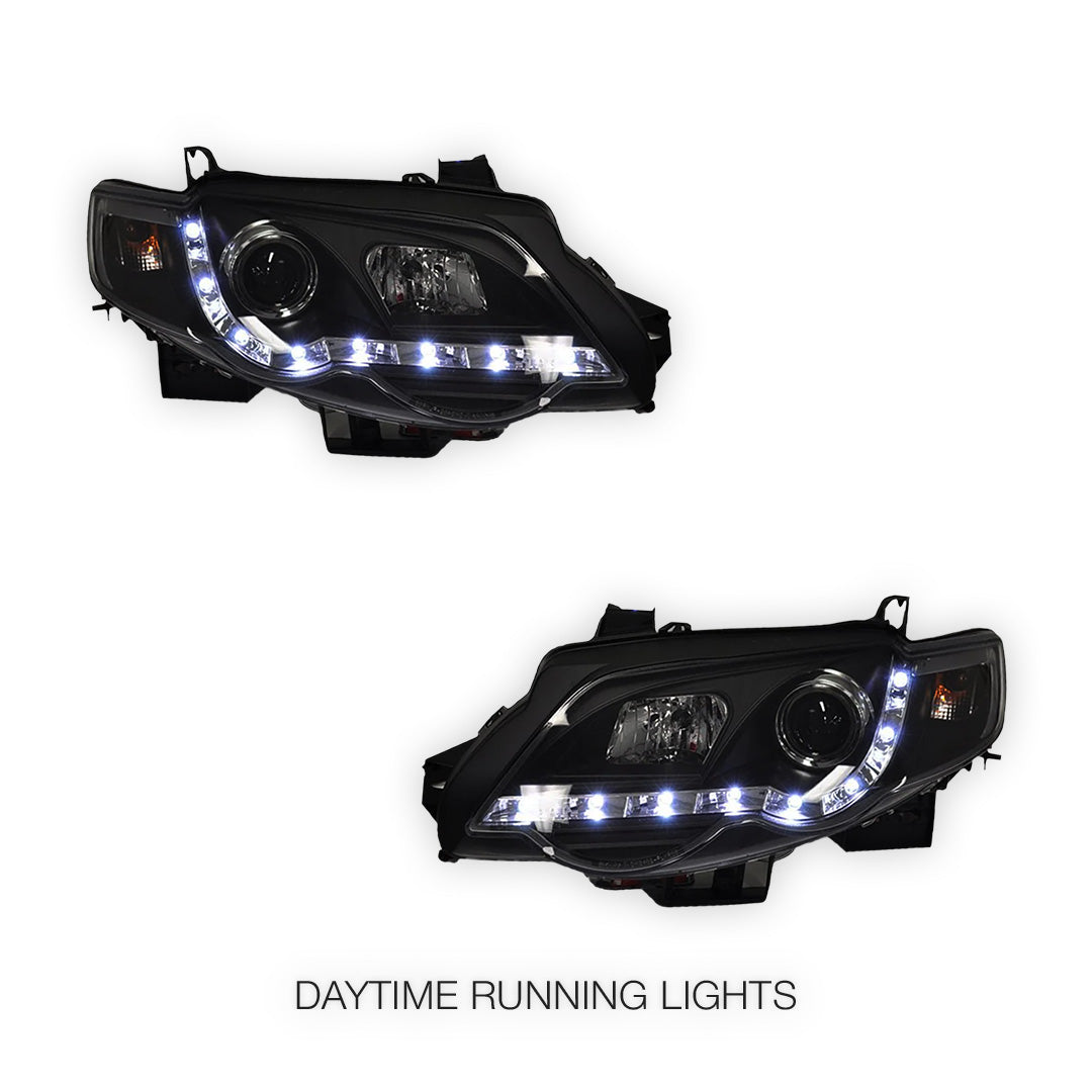 Ford Falcon FG Series 1 XR6 / XR8 (2008 - 2011) LED DRL Projector Headlights LH + RH