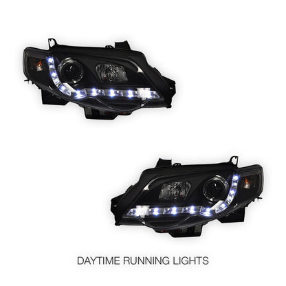 Ford Falcon FG Series 1 XR6 / XR8 (2008 - 2011) LED DRL Projector Headlights LH + RH