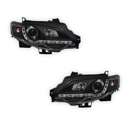 Ford Falcon FG Series 1 XR6 / XR8 (2008 - 2011) LED DRL Projector Headlights LH + RH