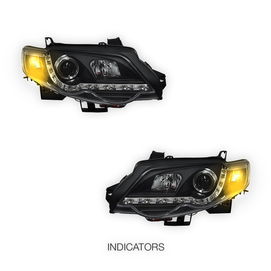 Ford Falcon FG Series 2 XR6 / XR8 (2011 - 2014) LED DRL Projector Headlights LH + RH