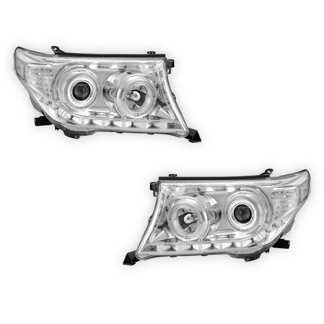 Toyota LandCruiser 200 Series (2007- 2015) Sequential LED DRL Halo Projector Headlights LH + RH