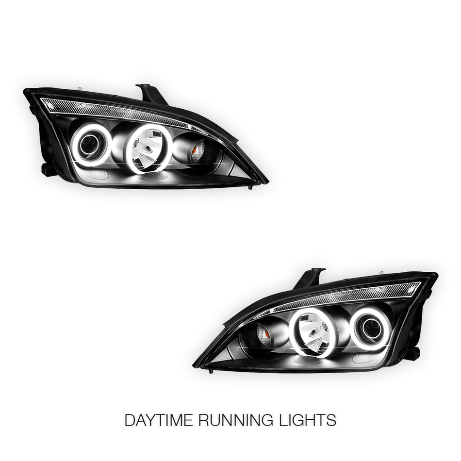 Ford Focus LS / LT (2005- 2008) CCFL Angel-Eyes DRL Projector Headlights LH + RH
