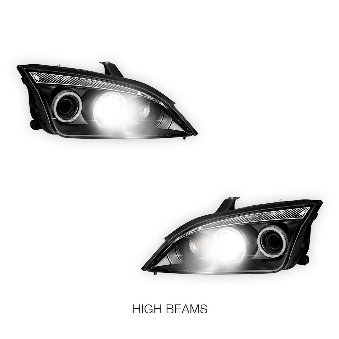 Ford Focus LS / LT (2005- 2008) CCFL Angel-Eyes DRL Projector Headlights LH + RH