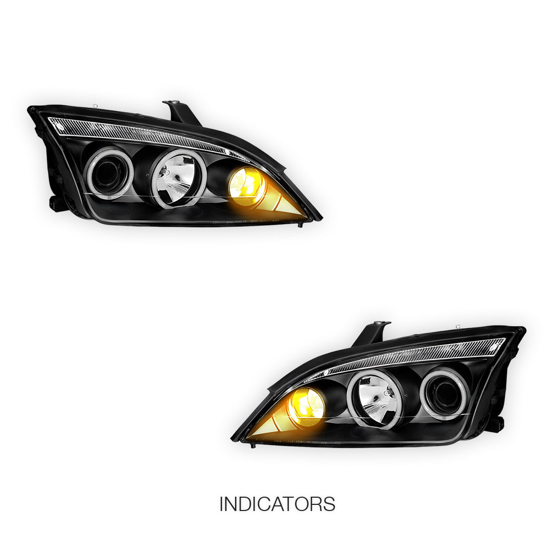 Ford Focus LS / LT (2005- 2008) CCFL Angel-Eyes DRL Projector Headlights LH + RH