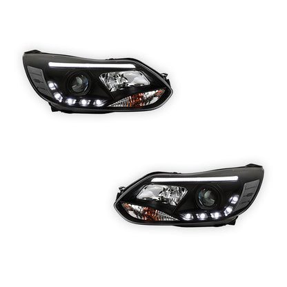 Ford Focus LW (2012- 2015) Halogen LED DRL Projector Headlights LH + RH