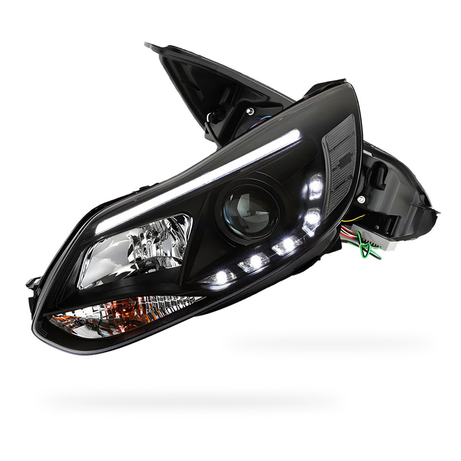 Ford Focus LW (2012- 2015) Halogen LED DRL Projector Headlights LH + RH