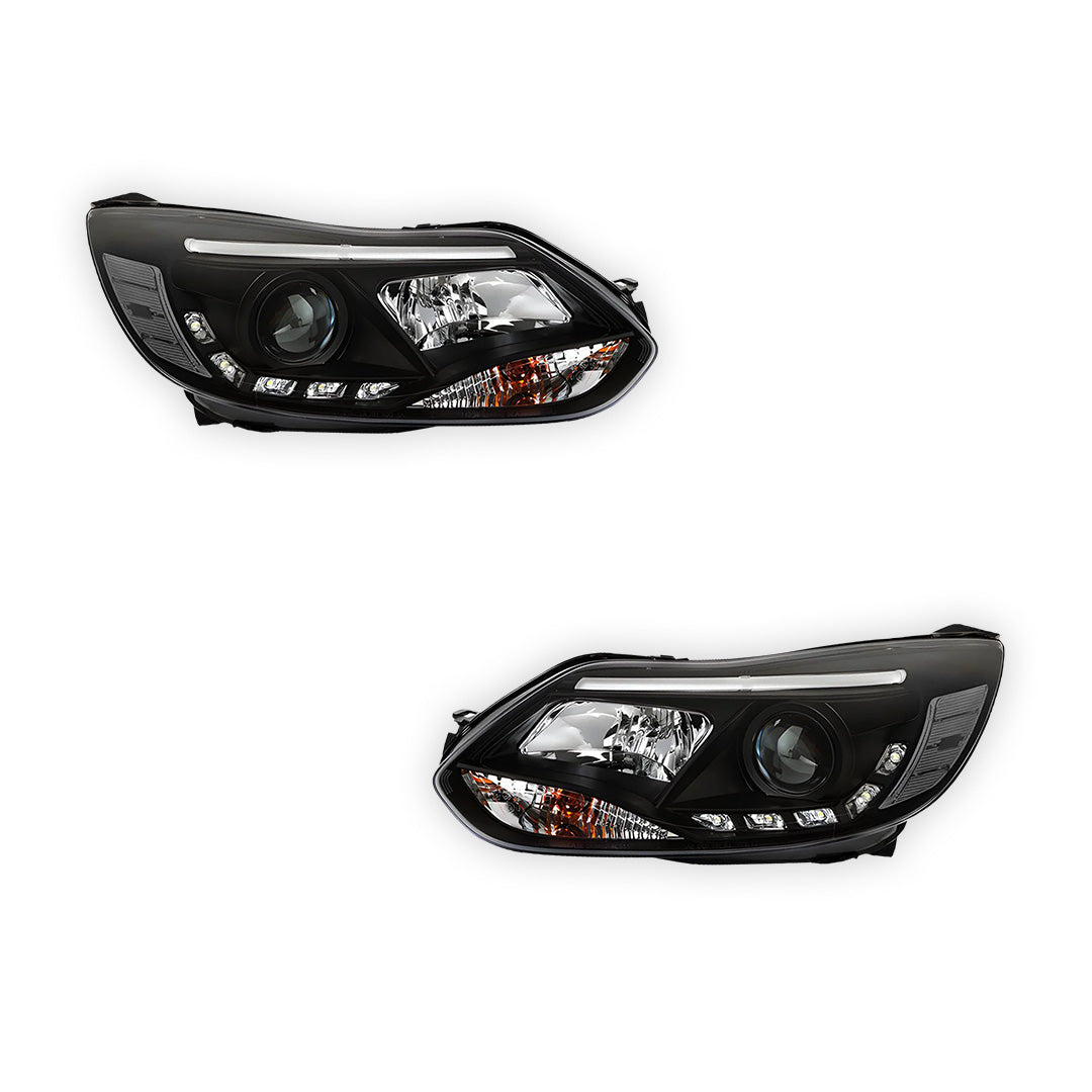 Ford Focus LW (2012- 2015) Halogen LED DRL Projector Headlights LH + RH