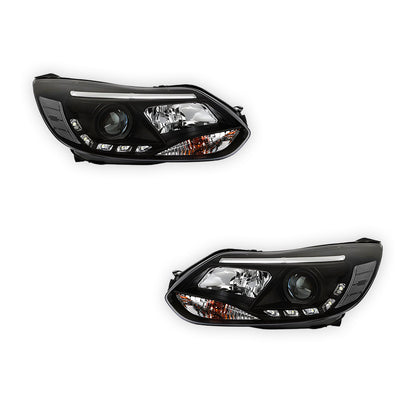 Ford Focus LW (2012- 2015) Halogen LED DRL Projector Headlights LH + RH