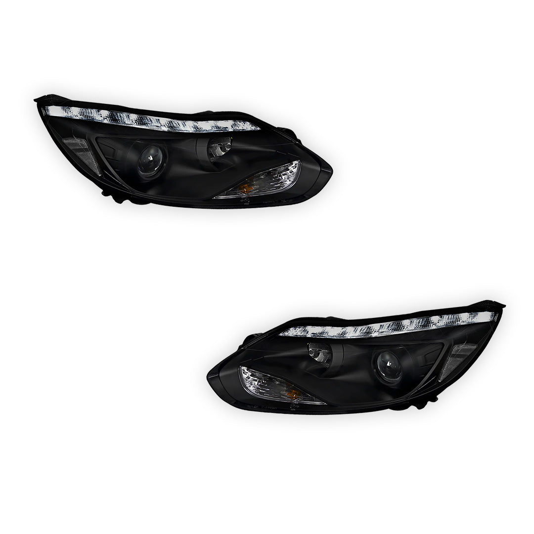 Ford Focus LW (2012- 2015) Halogen LED DRL Projector Headlights LH + RH