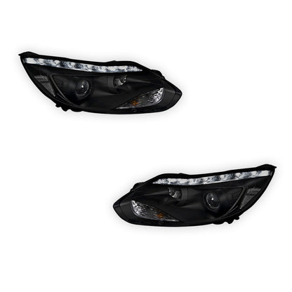 Ford Focus LW (2012- 2015) Halogen LED DRL Projector Headlights LH + RH