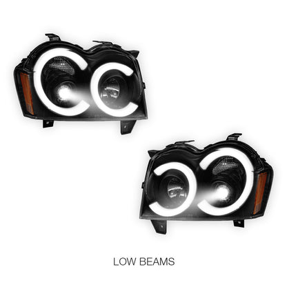 Jeep Grand Cherokee WH (2005- 2010) LED DRL Angel-Eyes Projector Headlights LH + RH