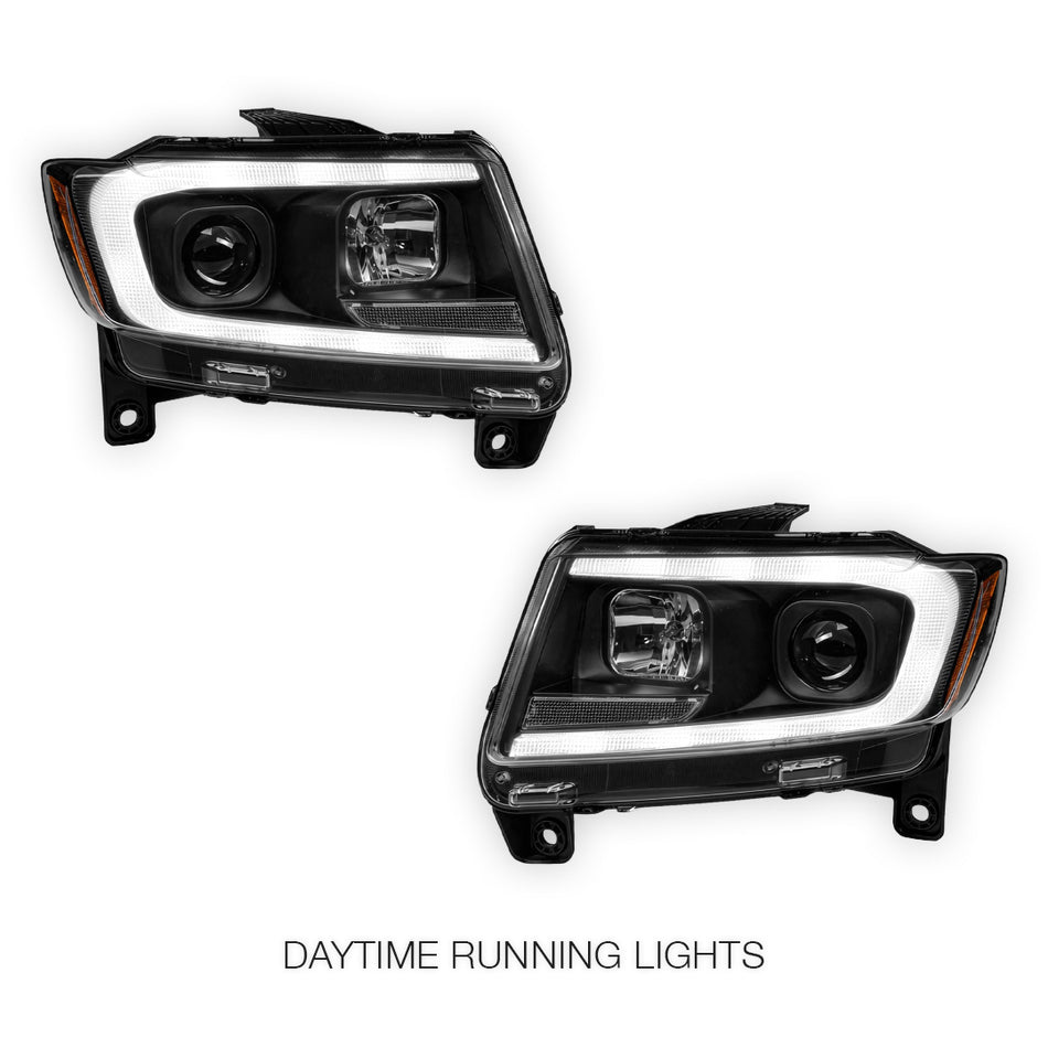 Jeep Grand Cherokee WK2 (2011- 2013) LED DRL Projector Headlights + Sequential Indicators LH + RH