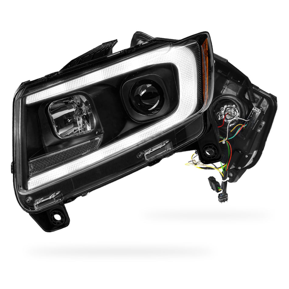 Jeep Grand Cherokee WK2 (2011- 2013) LED DRL Projector Headlights + Sequential Indicators LH + RH