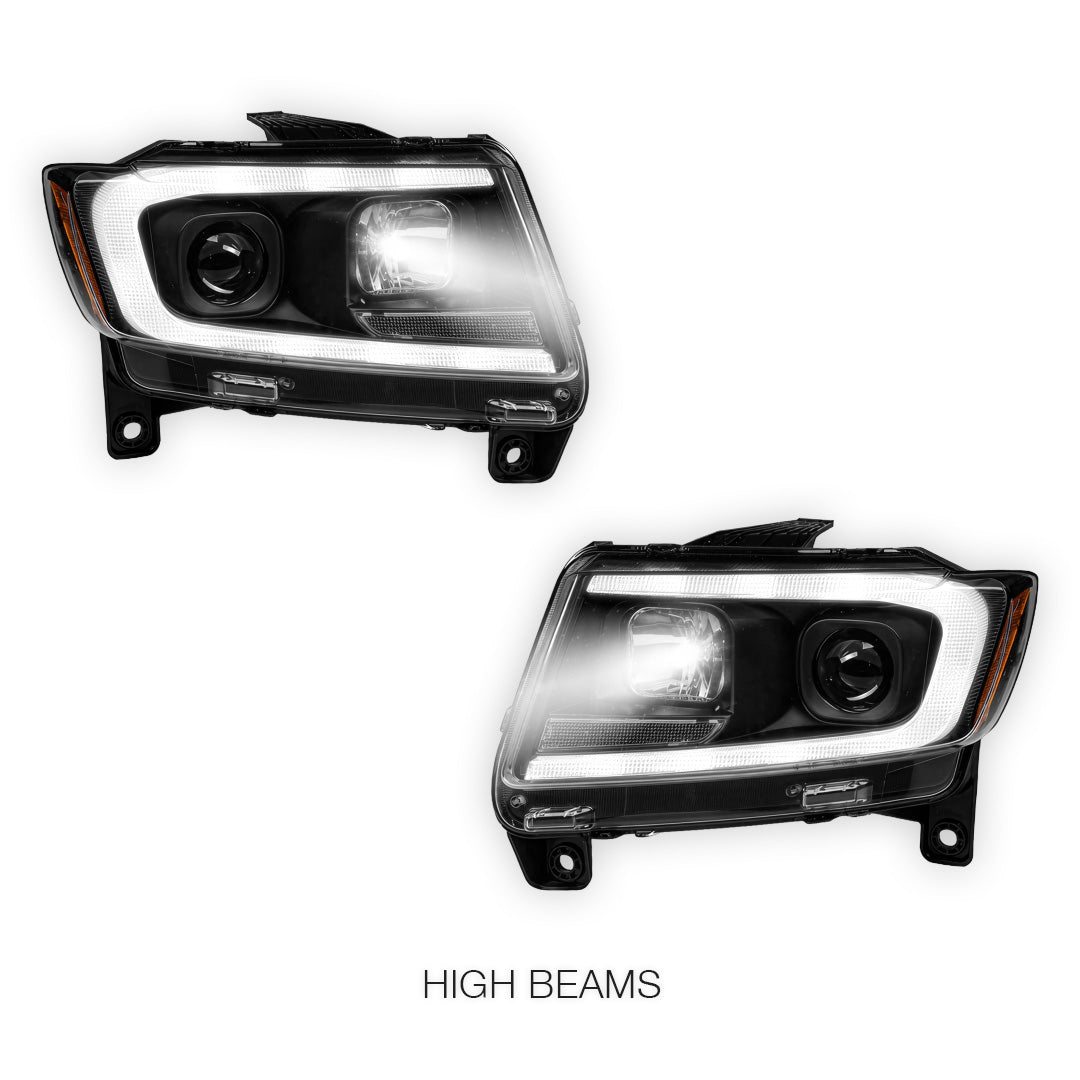 Jeep Grand Cherokee WK2 (2011- 2013) LED DRL Projector Headlights + Sequential Indicators LH + RH
