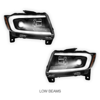 Jeep Grand Cherokee WK2 (2011- 2013) LED DRL Projector Headlights + Sequential Indicators LH + RH