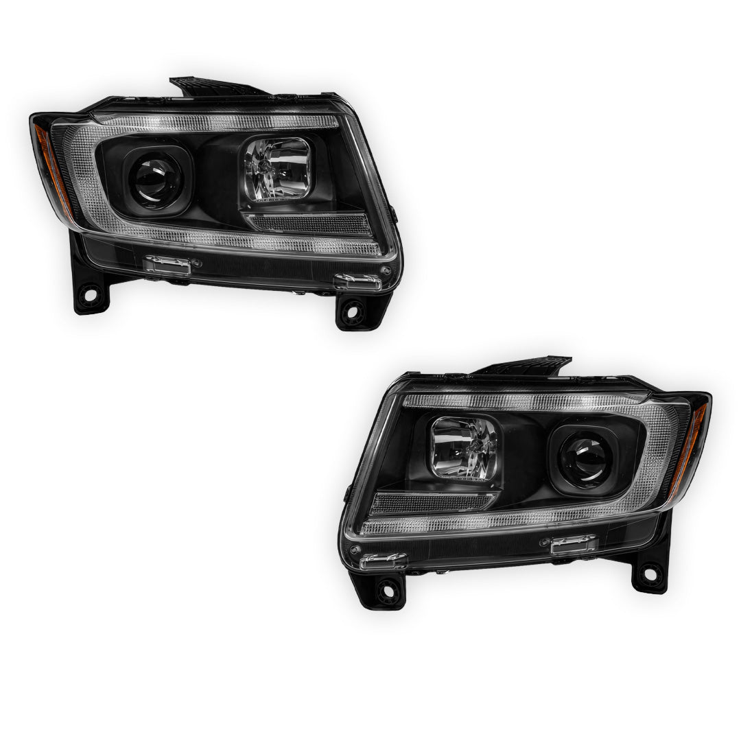 Jeep Grand Cherokee WK2 (2011- 2013) LED DRL Projector Headlights + Sequential Indicators LH + RH