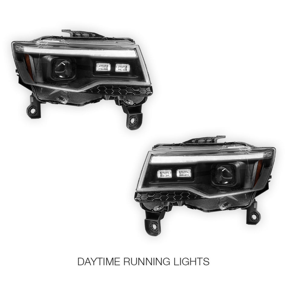 Jeep Grand Cherokee WK2 (2014- 2021) LED DRL Projector Headlights + Sequential Indicators LH + RH