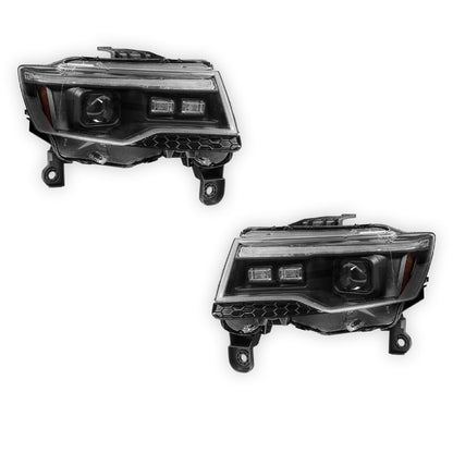 Jeep Grand Cherokee WK2 (2014- 2021) LED DRL Projector Headlights + Sequential Indicators LH + RH
