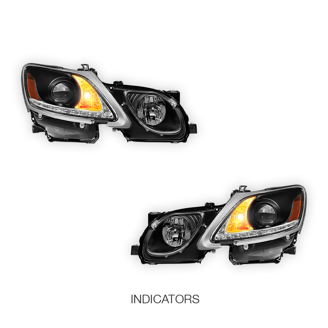 Lexus GS430 S190 (2005- 2010) HID / Xenon Model LED DRL Projector Headlights LH + RH