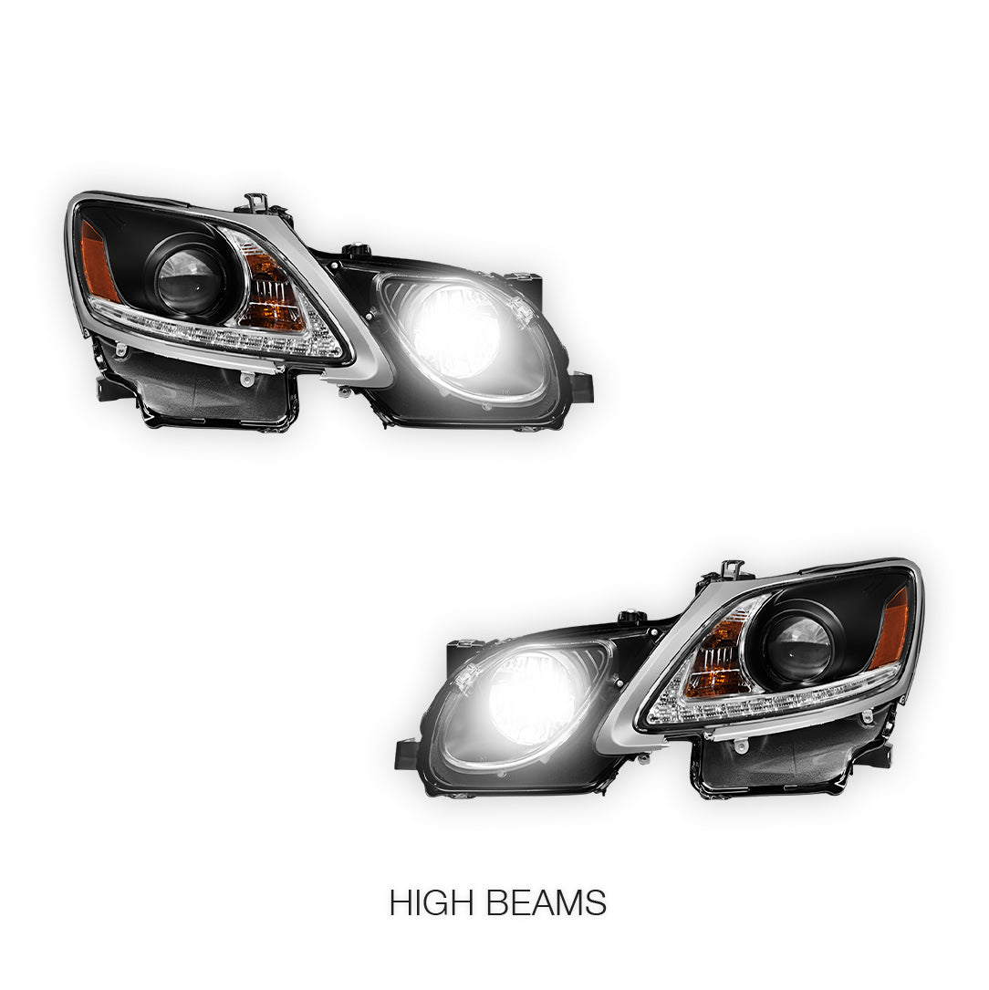 Lexus GS430 S190 (2005- 2010) HID / Xenon Model LED DRL Projector Headlights LH + RH