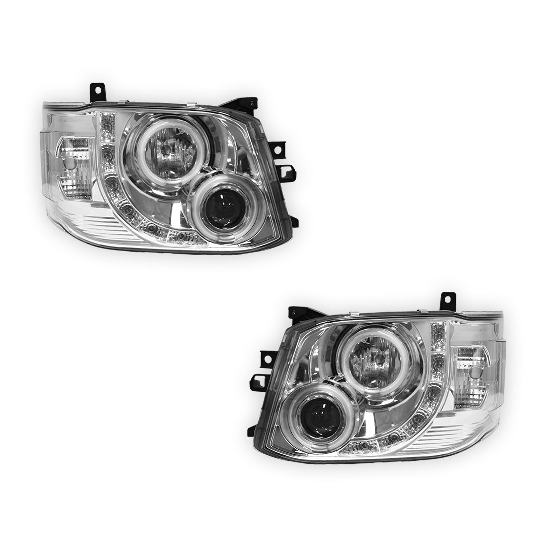 Toyota HiAce H200 (2011 - 2014) CCFL Angel-Eyes LED DRL Projector Headlights LH + RH