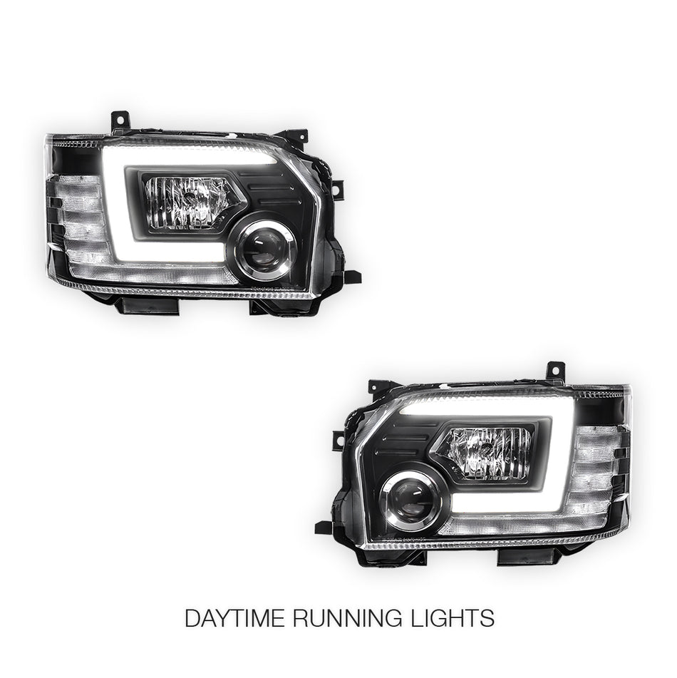 Toyota HiAce H200 (2015 - 2019) LED DRL Projector Headlights LH + RH