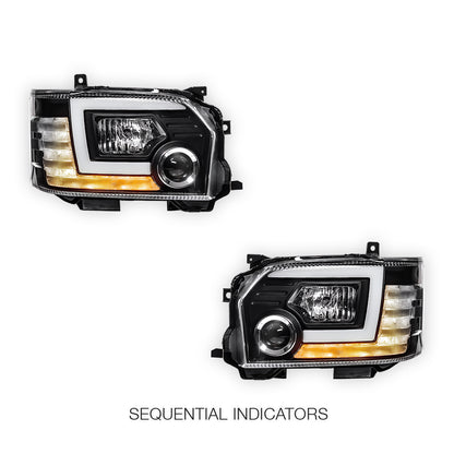 Toyota HiAce H200 (2015 - 2019) LED DRL Projector Headlights LH + RH