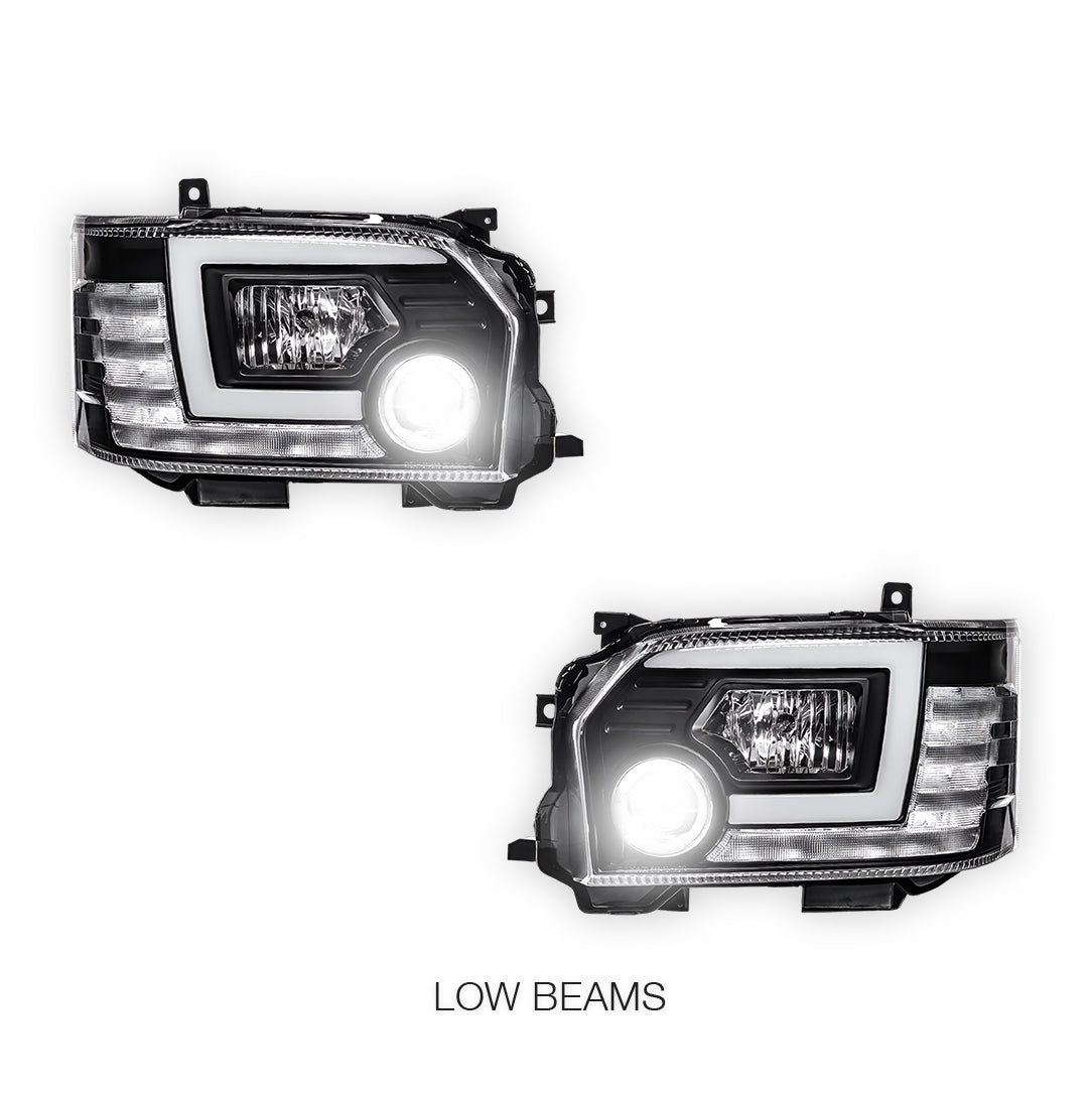 Toyota HiAce H200 (2015 - 2019) LED DRL Projector Headlights LH + RH