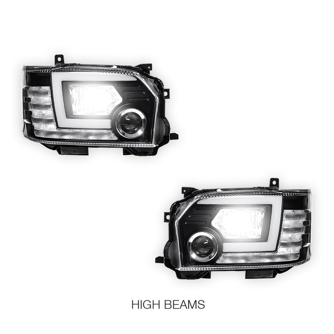 Toyota HiAce H200 (2015 - 2019) LED DRL Projector Headlights LH + RH