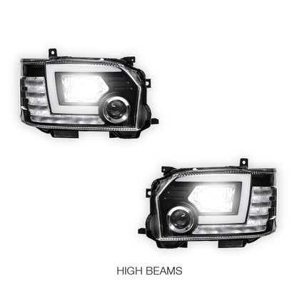 Toyota HiAce H200 (2015 - 2019) LED DRL Projector Headlights LH + RH
