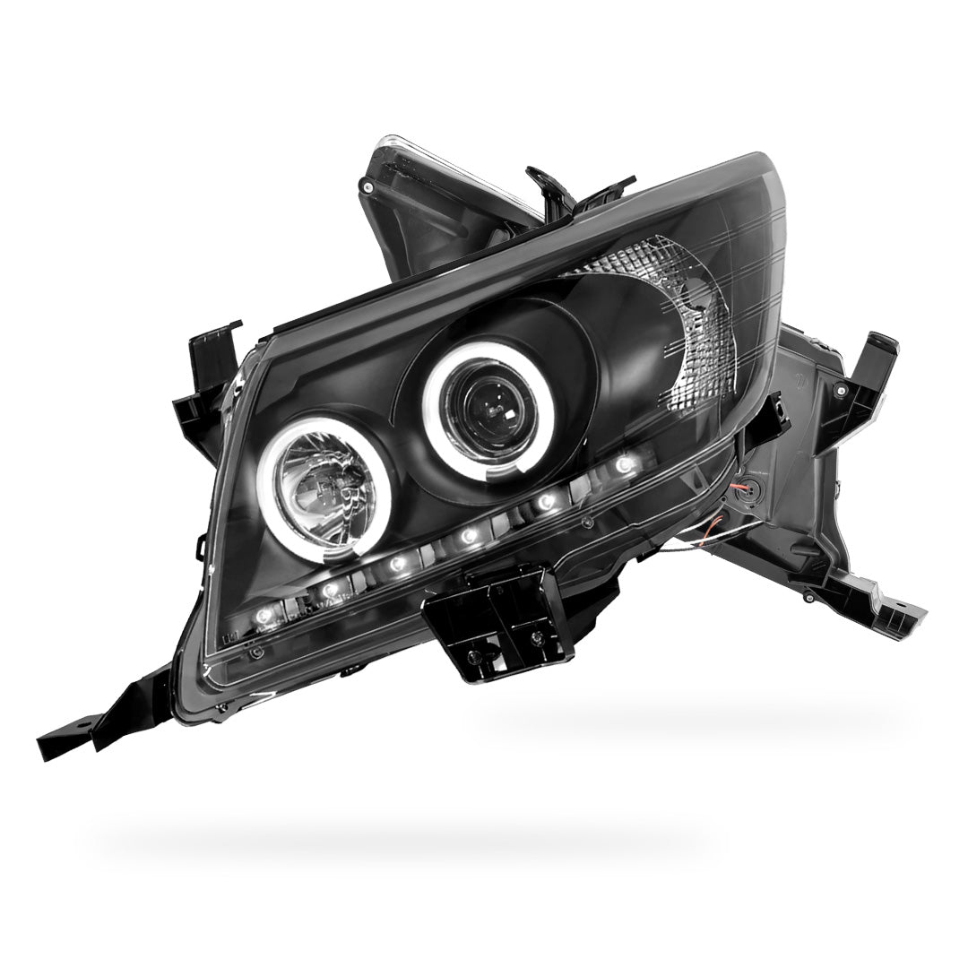 Toyota HiLux Vigo N70 (2011 - 2014) CCFL Angel-Eyes LED DRL Projector Headlights LH + RH