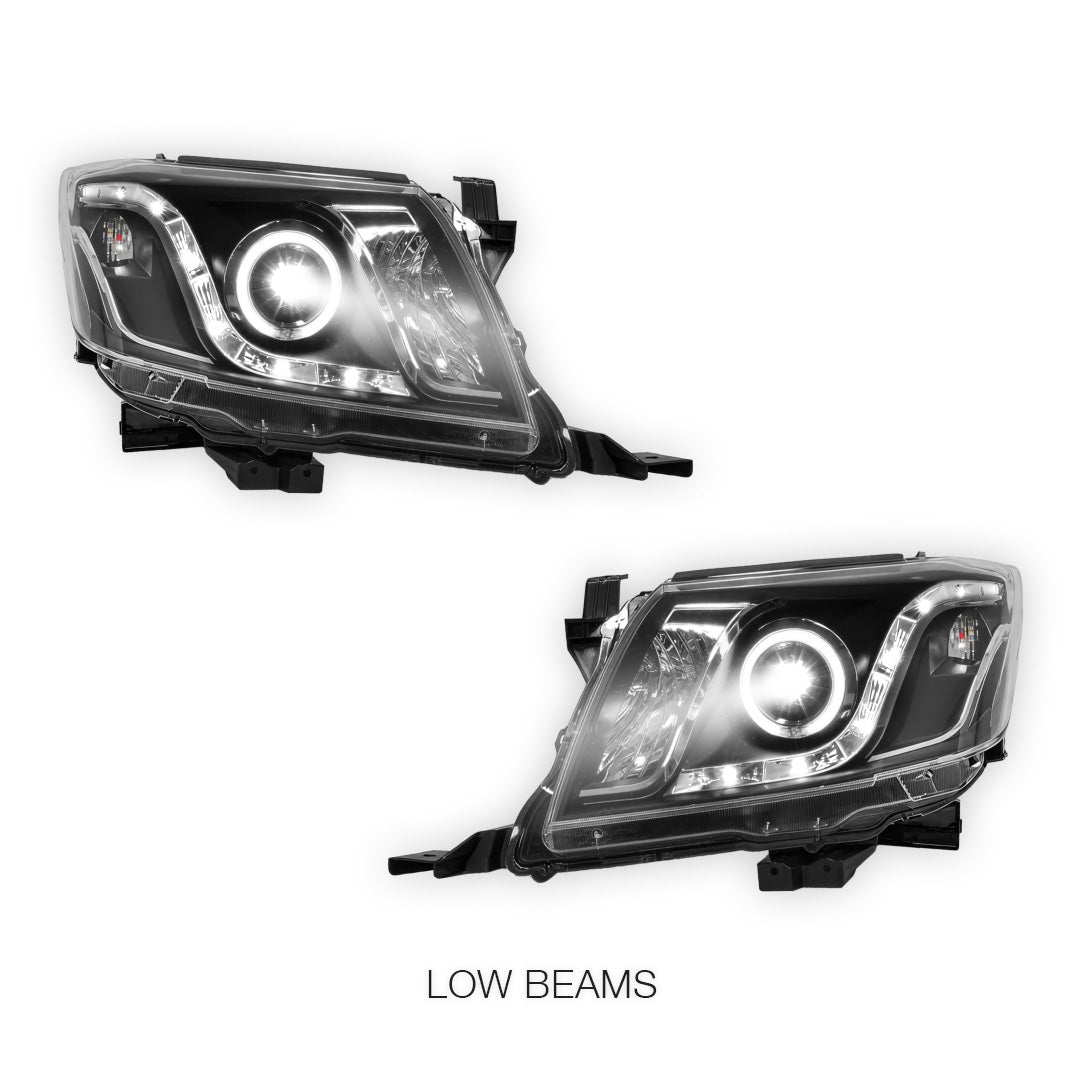 Toyota HiLux Vigo N70 (2011 - 2014) CCFL Angel-Eyes LED DRL Projector Headlights LH + RH