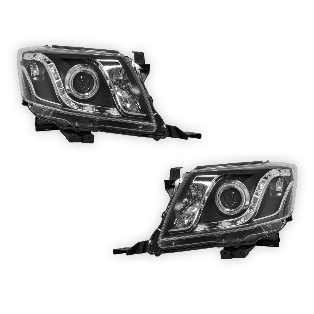 Toyota HiLux Vigo N70 (2011 - 2014) CCFL Angel-Eyes LED DRL Projector Headlights LH + RH