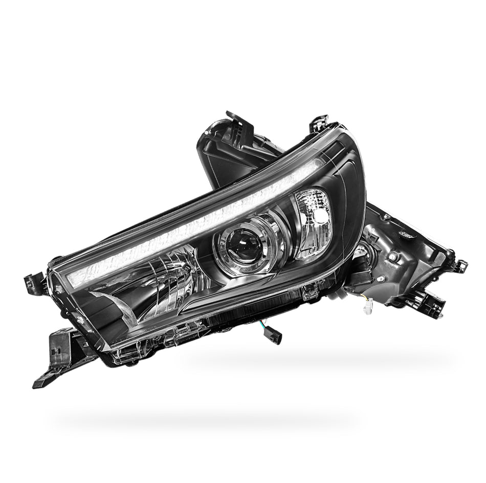 Toyota HiLux N80 (2015 - 2020) LED DRL Projector Headlights with Sequential Indicators LH + RH