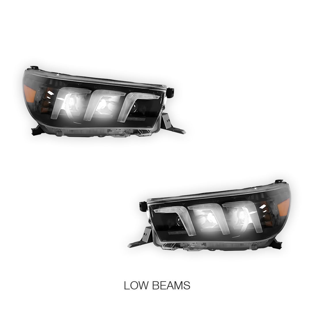 Toyota HiLux N80 (2016 - 2020) Full LED Real DRL Headlights with Sequential Indicators LH + RH