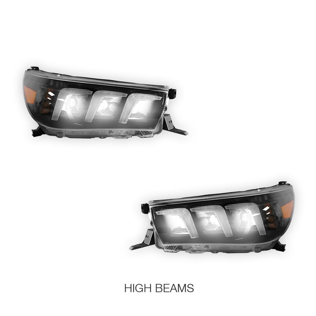 Toyota HiLux N80 (2016 - 2020) Full LED Real DRL Headlights with Sequential Indicators LH + RH