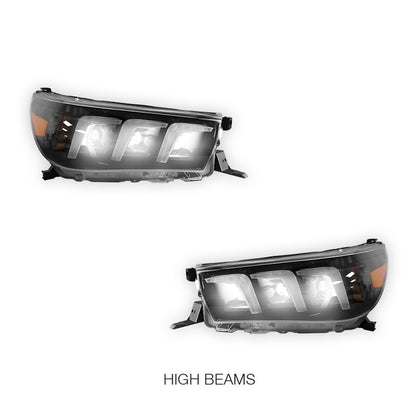 Toyota HiLux N80 (2016 - 2020) Full LED Real DRL Headlights with Sequential Indicators LH + RH